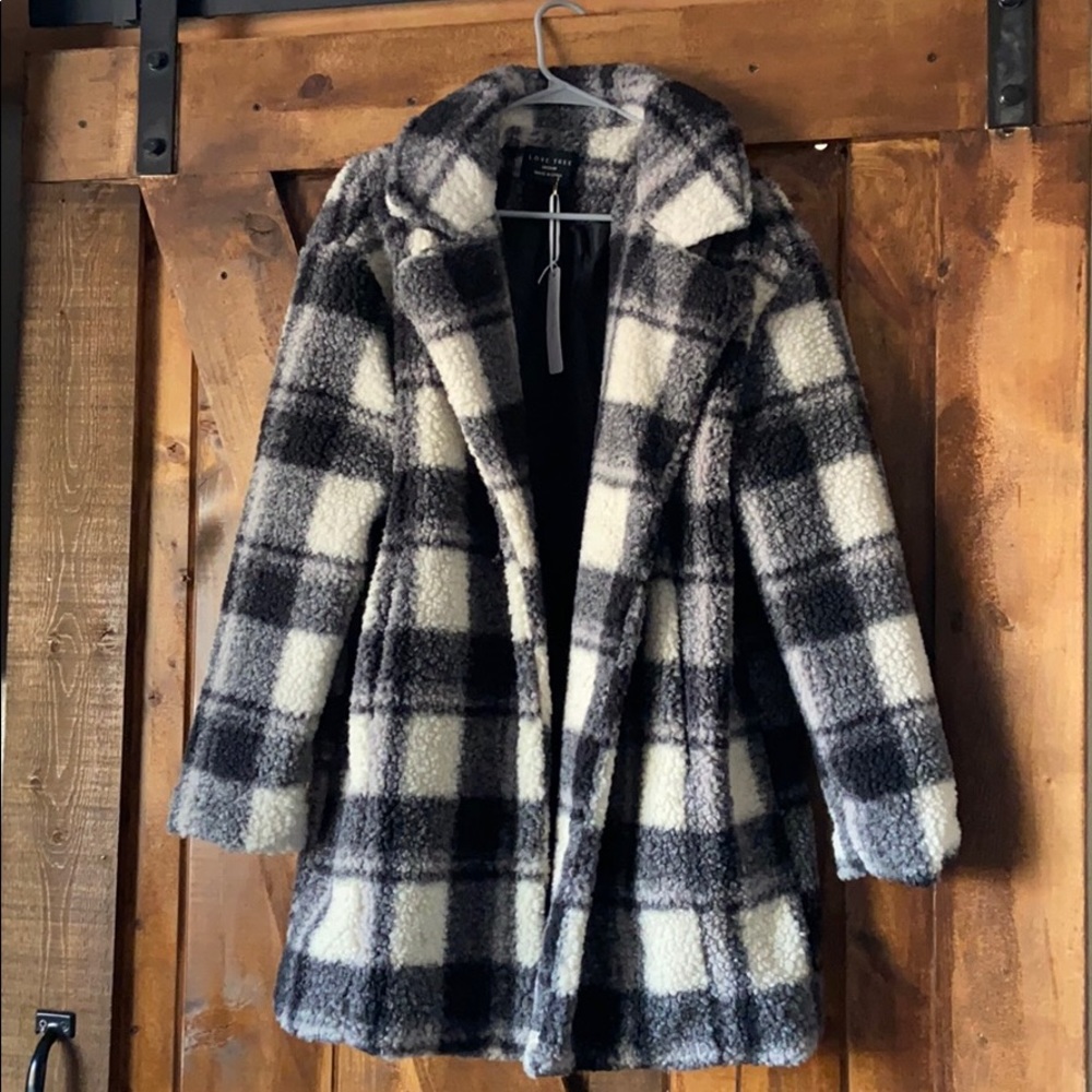 Plaid long coat